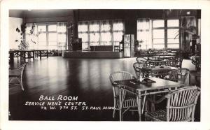 D35/ St Paul Minnesota RPPC Postcard 40s Ball Room Service Men's Center Interior
