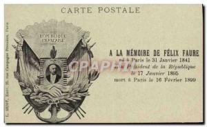 Old Postcard To the memory of Felix Faure President of the Republic