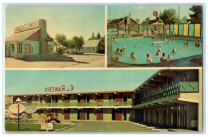 c1950's El Rancho Motor Lodge East Rock Springs Wyoming WY Multiview Postcard