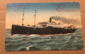 USED PC 1914 - P.D. PENNSYLVANIA - HAMBURG - AMERICA LINE SHIP