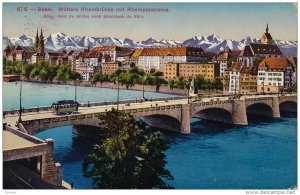 Bridge, Mittiere Rheinbrucke Mit Rheinpanorama, BASEL, Switzerland, PU-1927