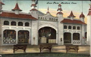 Hartford Connecticut CT Luna Amusement Park Ball Room c1910 Vintage Postcard