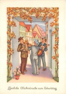 BG8937 men singing flower  geburtstag birthday greetings germany