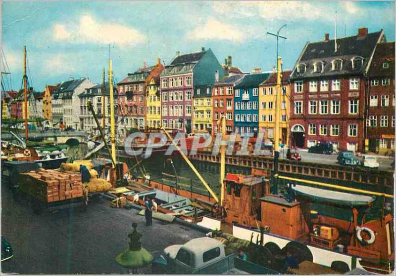 Postcard Modern Copenhagen Nyhavn Boat