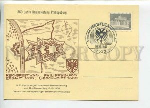 449595 GERMANY 1965 year special cancellations Philippsburg anniversary postcard