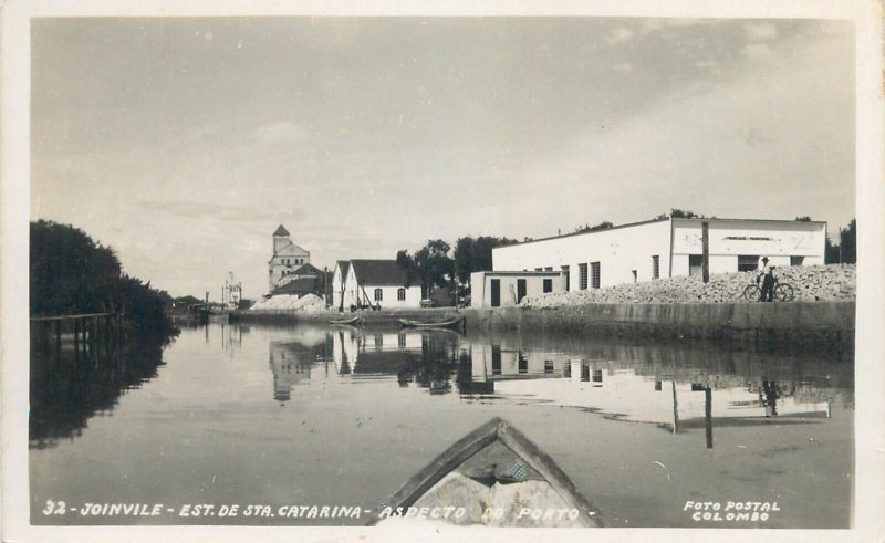 Lot 4 real photo postcards Brazil JOINVILE porto rua padre carlos catarina aerea 