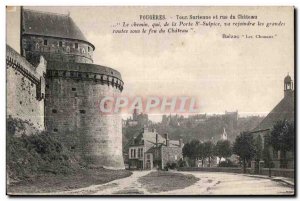 Old Postcard Fougeres Tour Surienne and rue du Chateau The way of the Gate