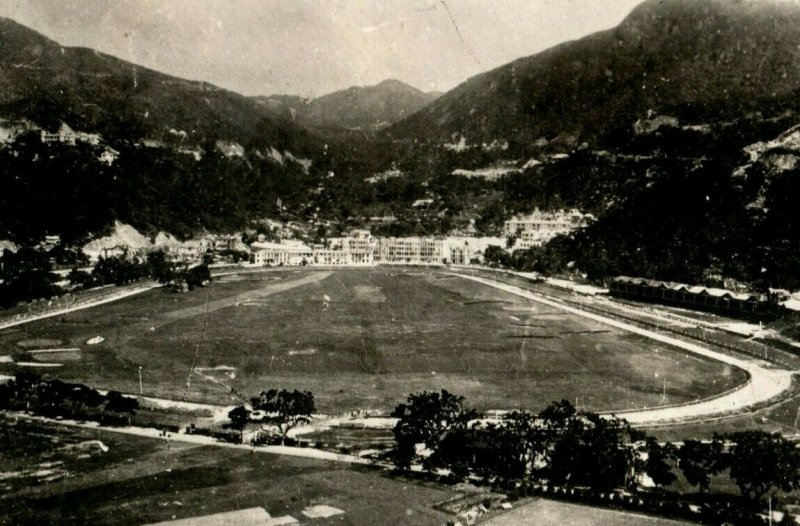 1920's Hong Kong China Race Course RPPC Vintage Postcard Z1 