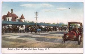 Long Branch NJ Train Arrival Railroad Station Train Depot...
