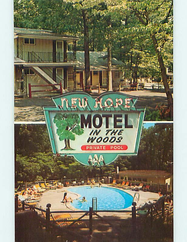 Unused Pre-1980 NEW HOPE MOTEL near Lambertville Pennsylvania PA s5305@