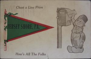 JERSEY SHORE PA Dutch Boy Sends Mail PENNANT PC
