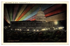 Our Symbol of Peace, US Capitol Building, Night Rainbow, Washington, DC Postcard