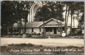 MILLE LACKS LAKE MN INDIAN TRADING POST ANTIQUE REAL PHOTO POSTCARD RPPC