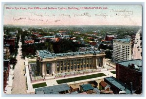 Bird's Eye View Post Office Indiana Pythian Building Indianapolis IN Postcard