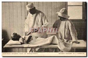 Old Postcard surgery in a hut Modern surgery in has barrack (health physician...