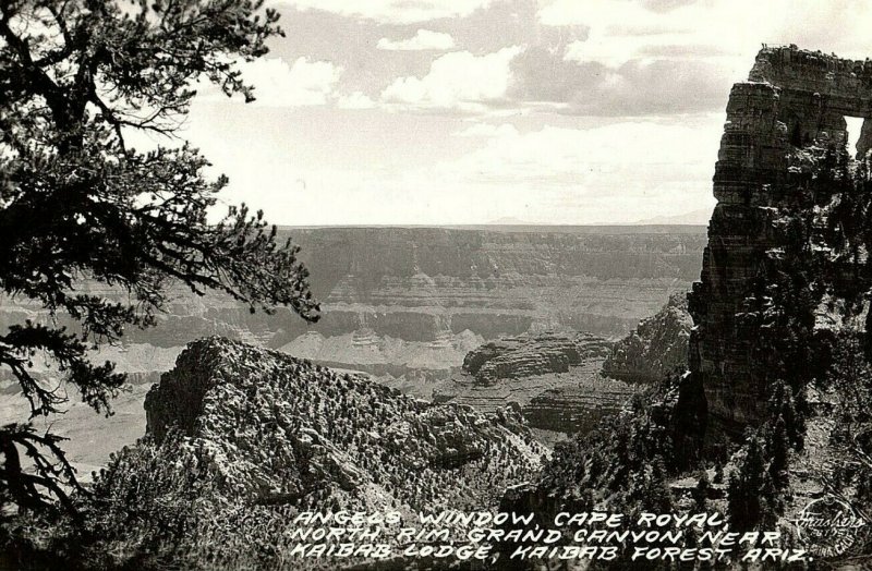 Vintage RPPC Angel's Window, Cape Royal, North Rim, Grand Canyon, Arizona P151 