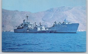 Military~USS Graham County Patrol Division W/ Gunboats Color Photo~Vtg Postcard