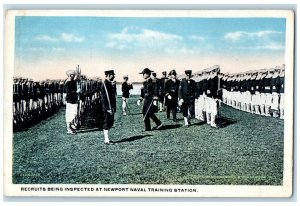 Recruits Being Inspected At Newport Naval Training Station Newport RI Postcard