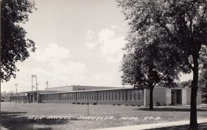 Postcard RPPC High School Schuyler Nebraska