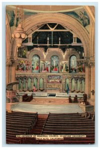 c1940s Interior of Memorial Church Stanford University Palo Alto CA Postcard 