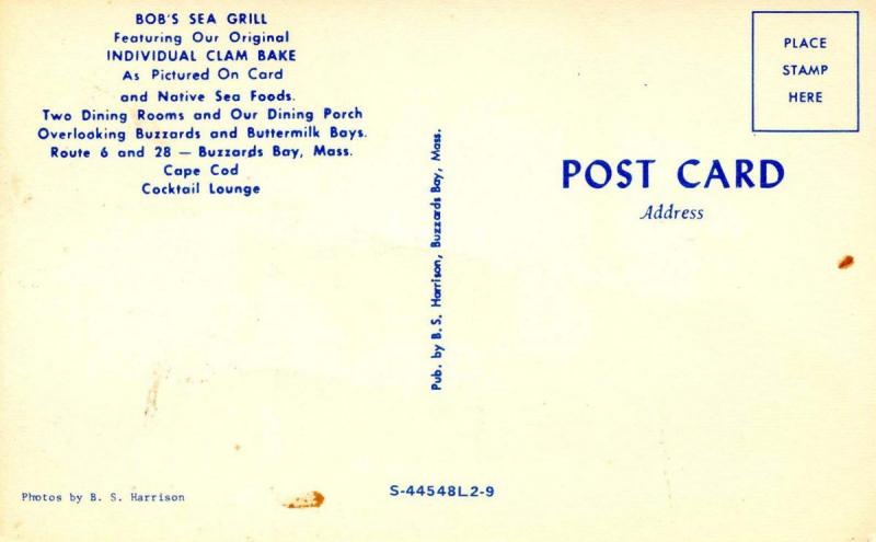 MA - Buzzard's Bay. Bob's Sea Grill
