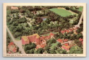 Aerial View Public Gardens Lord Nelson Hotel Halifax Nova Scotia Canada Postcard 