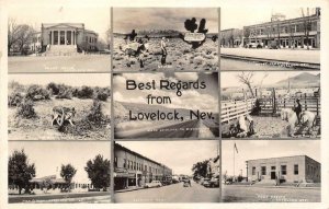 RPPC LOVELOCK Hotel Pershing County Court House Nevada 1940 Vintage Postcard