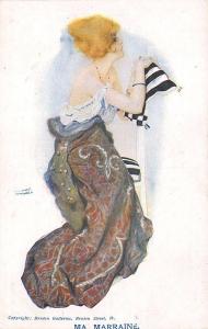 Raphael Kirchner Signed Ma Marraine Pretty Wrapped Woman Postcard