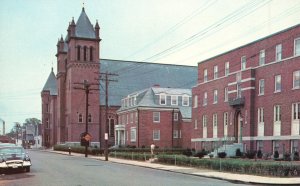 Vintage Postcard St. Patrick's Rectory Parish School Church Nashua New Hampshire