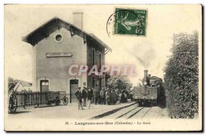 Old Postcard Langrune Sur Mer Train Station TOP