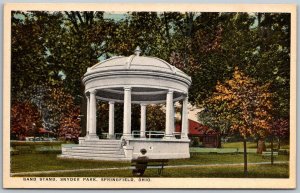 Springfield Ohio 1920s Postcard Band Stand Snyder Park