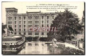 Old Postcard Nogent Sur Seine Grands Moulins Freres Sassot Lavoir Viat Tissier