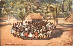 Fiji Meke-Meke National Dance c1910 TUCK Oilette Postcard