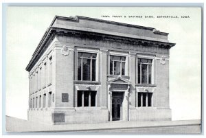 Estherville Iowa IA Postcard Iowa Trust Savings Bank Exterior View Building 1940