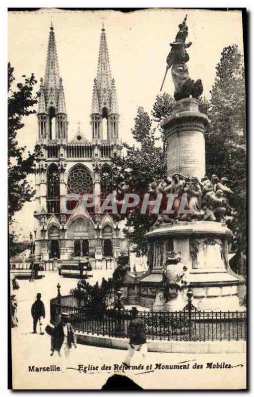 Old Postcard Marseille Church Of resealed and Monument Mobile