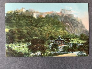 BandDayPrincesStreetGardens&Castle Edinburgh Scotland Litho Postcard H1364084441