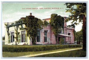 c1910 Old Stone Castle Fort Porter Exterior Building Buffalo New York Postcard