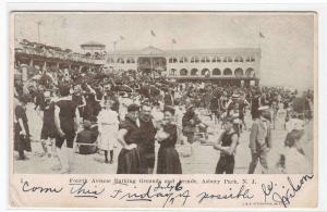 Fourth Avenue Beach Crowd Arcade Asbury Park New Jersey 1906 postcard