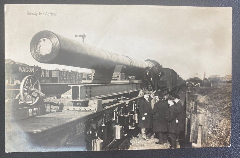 Mint England Real Picture Postcard Machine Gun Ready For action