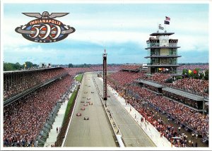 VINTAGE CONTINENTAL SIZE POSTCARD AERIAL VIEW OF THE INDIANAPOLIS 500