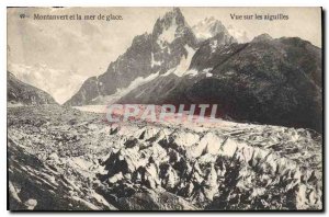 Old Postcard Montanvert and sea ice View needles