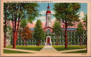 USA Nassau Hall Princeton University Princeton New Jersey Linen Postcard 09.95