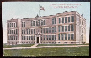 Vintage Postcard 1910 Nathan Clifford Public School, Portland, Maine