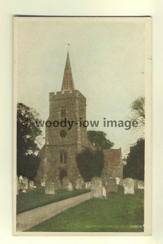 cu1454 - Hertingfordbury Church , Hertfordshire - postcard
