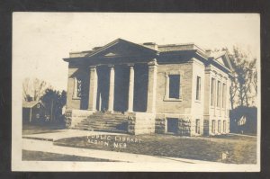 RPPC ALBION NEBRASKA PUBLIC LIBRARY VINTAGE 1909 REAL PHOTO POSTCARD