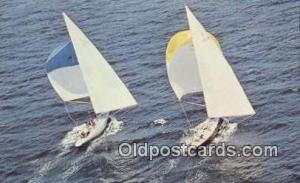 12 Meter Americas Cup Yachts, Newport, Rhode Island, RI USA Sailboat Postal U...