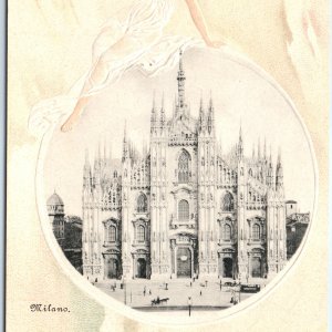 c1900s UDB Milan, Italy Beautiful Art Embossed Cathedral Duomo Angelic Girl A358