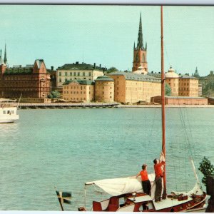 c1960s Stockholm, Sweden Cute Sailboat Couple Pan American Airways Chrome A314