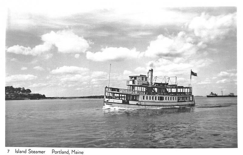 Portland ME Island Steamer Maquoit Real Photo Postcard