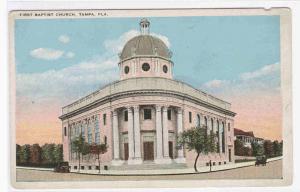 First Baptist Church Tampa Florida 1920c postcard